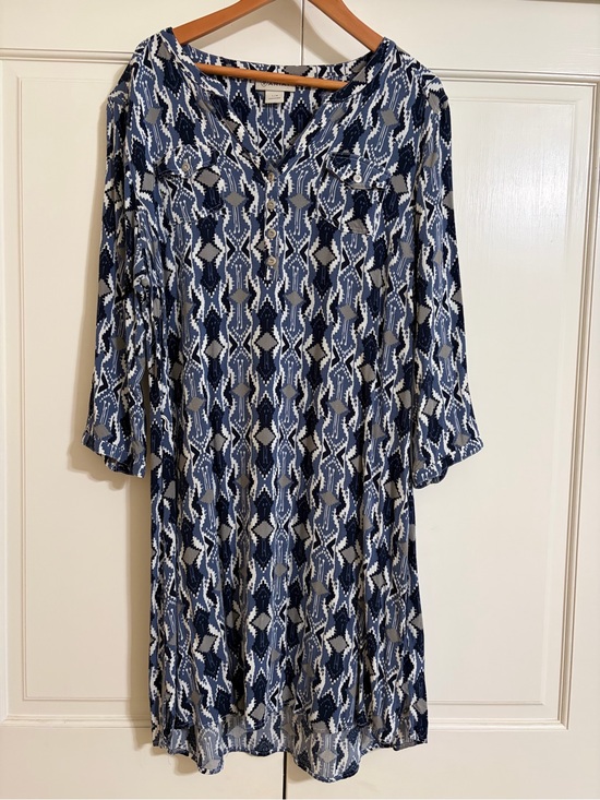 Ariat Dresses & Skirts - Ariat Blue Southwestern Aztec Print Rayon Tunic Dress Large Boho Western